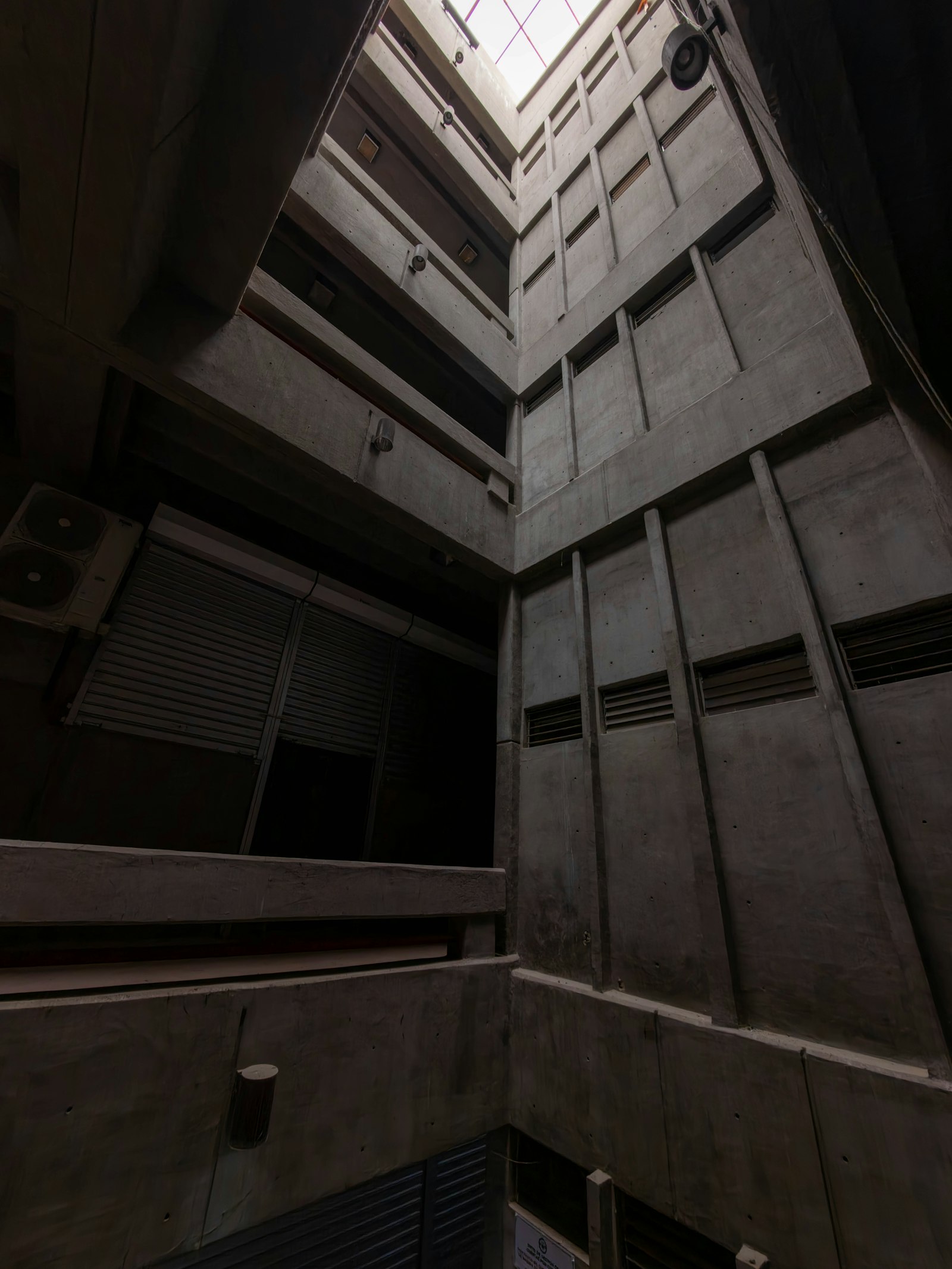 Dark moody courtyard